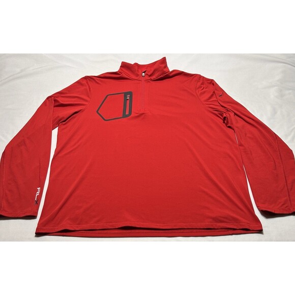 RLX Crooked Stick Logo Performance 1/4 Quarter Zip Red Men’s Size XL *READ SPOT - Picture 1 of 13